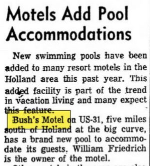 Bushs Motel - July 1961 Article On Pool (newer photo)